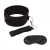 Черный ошейник с длинным поводком Collar and Leash Set - Lux Fetish - купить с доставкой в Реутове