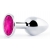 Серебристая анальная пробка с малиновым кристаллом - 7,2 см. - Anal Jewelry Plug - купить с доставкой в Реутове
