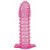 Гелевая розовая насадка с шипами - 12 см. - Toyfa Basic - в Реутове купить с доставкой