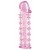 Гелевая розовая насадка на фаллос с шипами - 12 см. - Toyfa Basic - в Реутове купить с доставкой