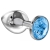 Большая серебристая анальная пробка Diamond Light blue Sparkle Large с голубым кристаллом - 8 см. - Lola Games - купить с доставкой в Реутове