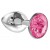 Малая серебристая анальная пробка Diamond Pink Sparkle Small с розовым кристаллом - 7 см. - Lola Games - купить с доставкой в Реутове