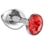 Большая серебристая анальная пробка Diamond Red Sparkle Large с красным кристаллом - 8 см. - Lola Games - купить с доставкой в Реутове