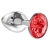 Малая серебристая анальная пробка Diamond Red Sparkle Small с красным кристаллом - 7 см. - Lola Games - купить с доставкой в Реутове