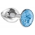 Малая серебристая анальная пробка Diamond Light blue Sparkle Small с голубым кристаллом - 7 см. - Lola Games - купить с доставкой в Реутове