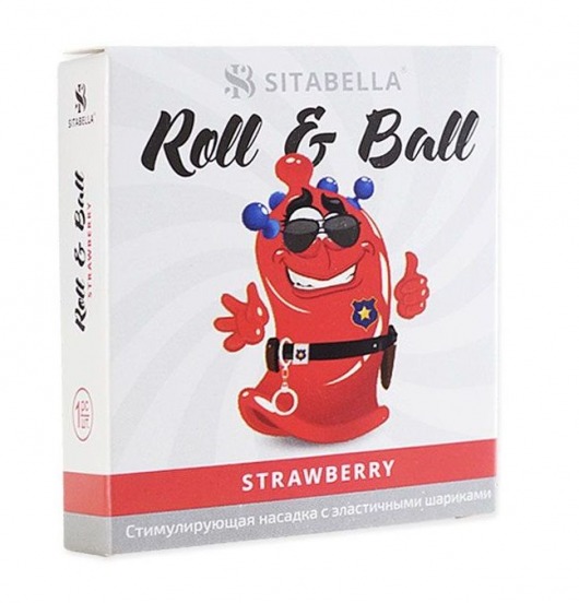Стимулирующий презерватив-насадка Roll   Ball Strawberry - Sitabella - купить с доставкой в Реутове