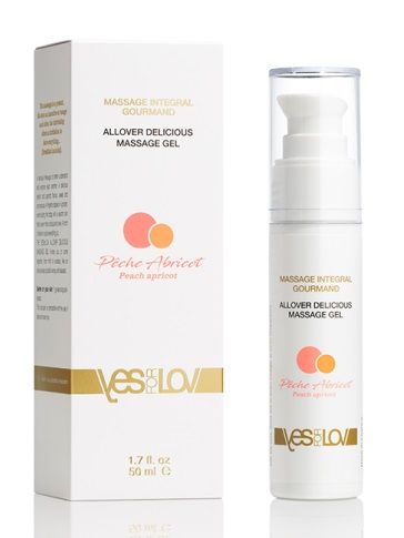 Универсальный массажный гель-смазка Allover Delicious Massage Gel с ароматом персика и аброкоса - 50 мл. - YESforLOV - купить с доставкой в Реутове