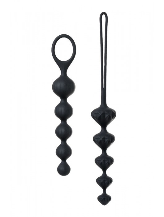 Набор из 2 чёрных анальных цепочек Satisfyer Beads - Satisfyer