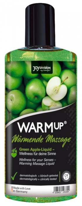 Массажное масло WARMup Green Apple с ароматом яблока - 150 мл. - Joy Division - купить с доставкой в Реутове
