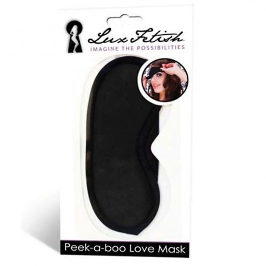 Черная маска на глаза Peek-a-Boo - Lux Fetish - купить с доставкой в Реутове