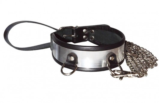 Стильный ошейник с металлическим блеском и поводком - Sitabella - купить с доставкой в Реутове