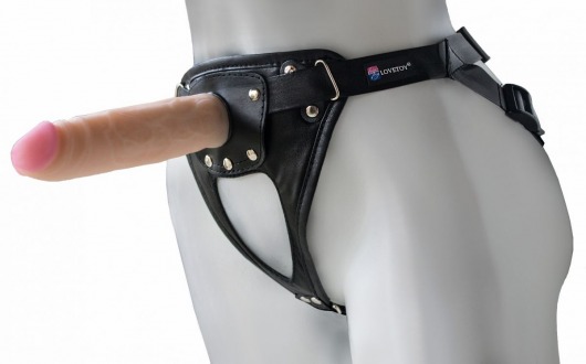 Черный пояс-трусики с насадкой  Soft-Принц  - 17 см. - LOVETOY (А-Полимер) - купить с доставкой в Реутове