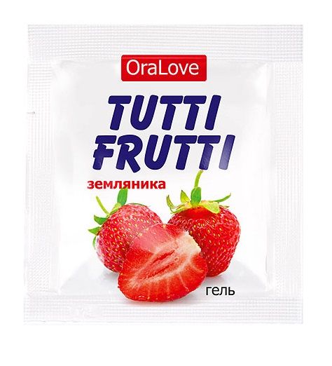 Пробник гель-смазки Tutti-frutti с земляничным вкусом - 4 гр. - Биоритм - купить с доставкой в Реутове