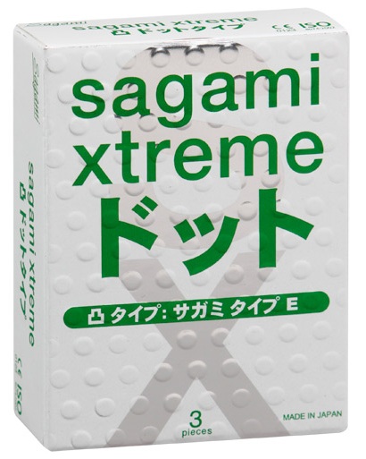 Презервативы Sagami Xtreme SUPER DOTS с точками - 3 шт. - Sagami - купить с доставкой в Реутове
