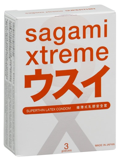 Ультратонкие презервативы Sagami Xtreme SUPERTHIN - 3 шт. - Sagami - купить с доставкой в Реутове