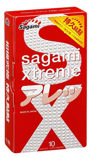 Утолщенные презервативы Sagami Xtreme Feel Long с точками - 10 шт. - Sagami - купить с доставкой в Реутове