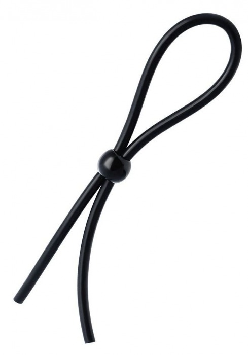 Черное лассо на пенис с одной бусиной - A-toys - в Реутове купить с доставкой