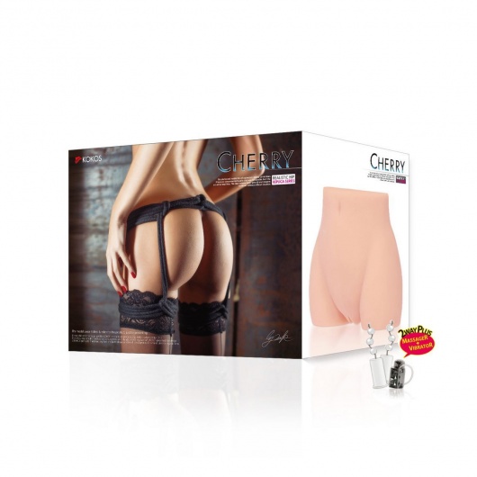 Мастурбатор-полуторс Cherry с вибрацией и двумя любовными тоннелями - KOKOS - в Реутове купить с доставкой