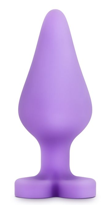 Фиолетовая анальная пробка Naughty Candy Heart Do Me Now - 8,9 см. - Blush Novelties - купить с доставкой в Реутове