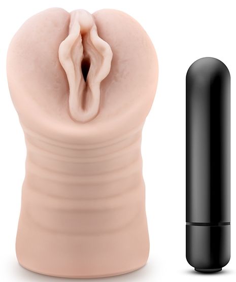 Телесный мастурбатор-вагина с вибропулей Ashley - Blush Novelties - в Реутове купить с доставкой