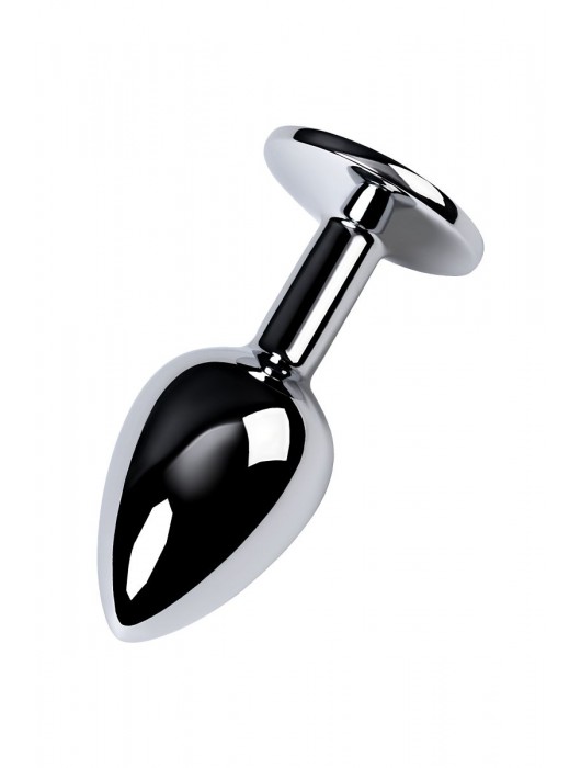 Серебристая конусовидная анальная пробка с фиолетовым кристаллом - 7 см. - ToyFa - купить с доставкой в Реутове