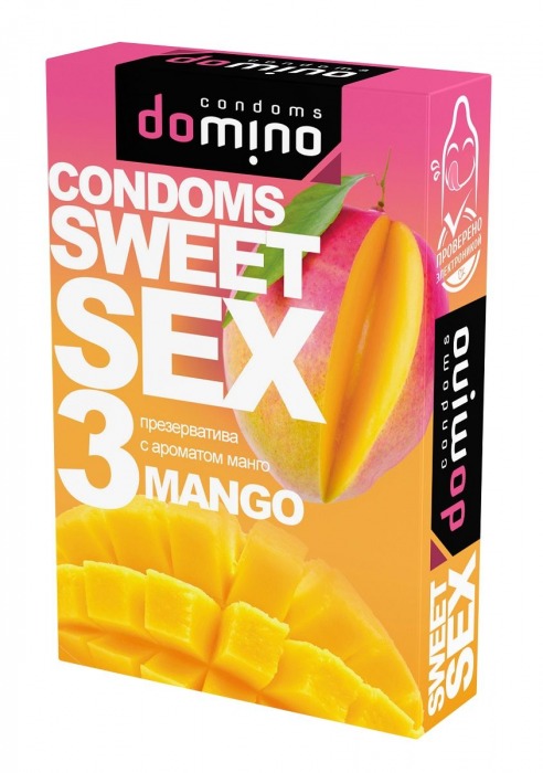 Презервативы для орального секса DOMINO Sweet Sex с ароматом манго - 3 шт. - Domino - купить с доставкой в Реутове