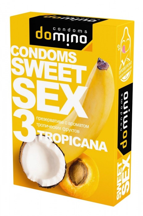Презервативы для орального секса DOMINO Sweet Sex с ароматом тропических фруктов - 3 шт. - Domino - купить с доставкой в Реутове