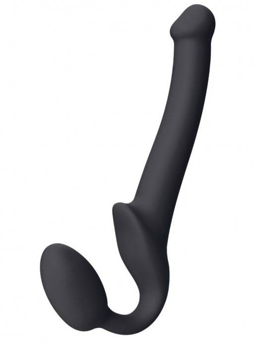 Черный безремневой страпон Silicone Bendable Strap-On S - Strap-on-me - купить с доставкой в Реутове