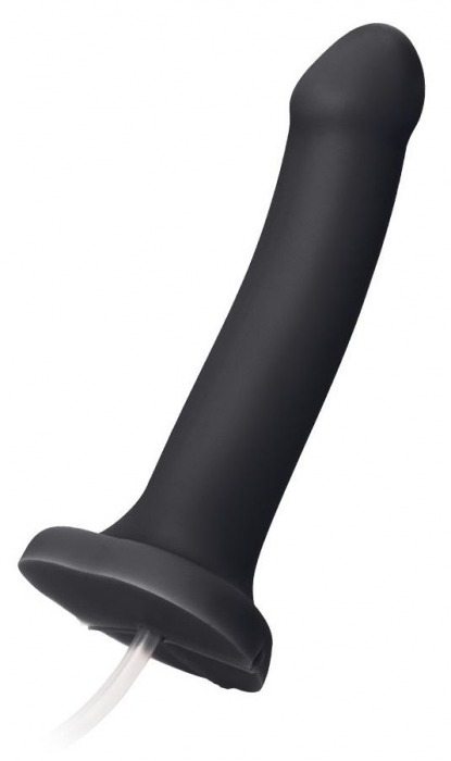 Черный фаллос с имитацией эякуляции Silicon Cum Dildo L - 19,6 см. - Strap-on-me - купить с доставкой в Реутове