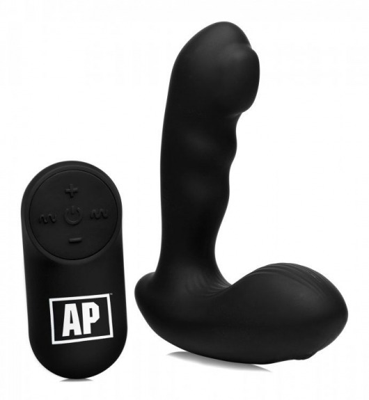 Черный стимулятор простаты Alpha-Pro 7X P-Milker Silicone Prostate Stimulator with Milking Bead - XR Brands - в Реутове купить с доставкой
