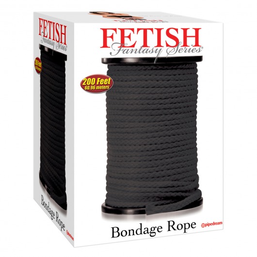 Черная веревка для связывания Bondage Rope - 60,9 м. - Pipedream - купить с доставкой в Реутове