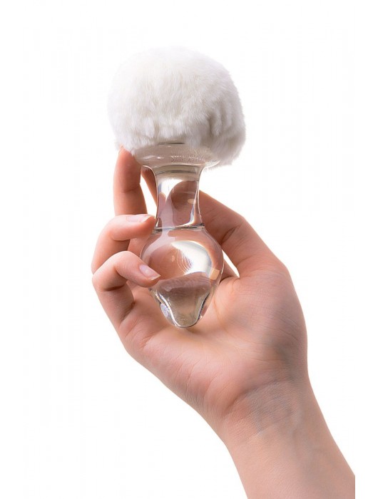 Стеклянная анальная втулка с хвостиком - 9,5 см. - Sexus - купить с доставкой в Реутове