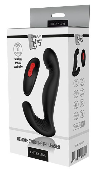 Черный вибромассажер простаты SWIRLING P-PLEASER - Dream Toys - в Реутове купить с доставкой