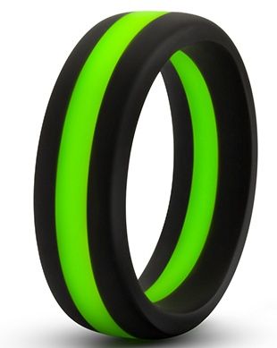 Черно-зеленое эрекционное кольцо Silicone Go Pro Cock Ring - Blush Novelties - в Реутове купить с доставкой
