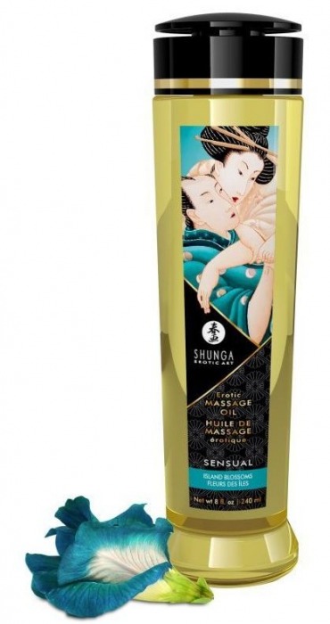 Массажное масло Sensual с цветочным ароматом - 240 мл. - Shunga - купить с доставкой в Реутове