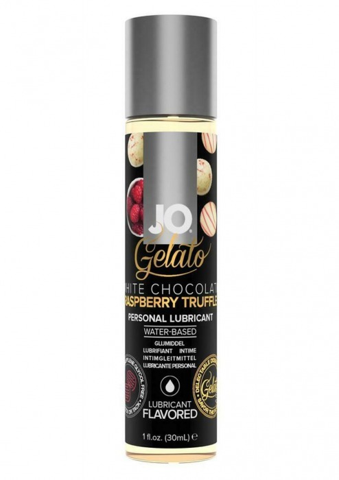 Лубрикант с ароматом трюфелей из белого шоколада и малины JO GELATO WHITE CHOCOLATE RASPBERRY TRUFFLE - 30 мл. - System JO - купить с доставкой в Реутове