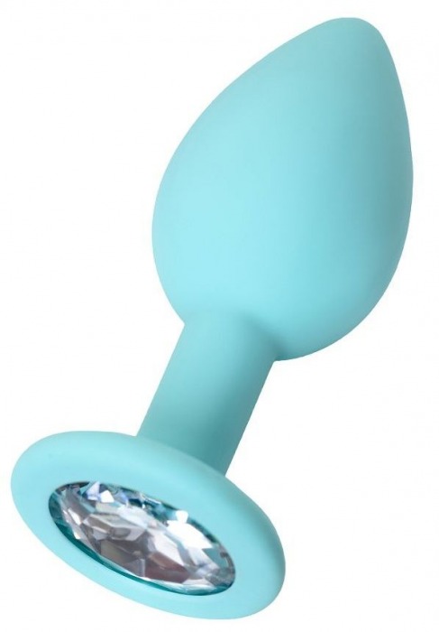 Мятная анальная пробка с прозрачным кристаллом Brilliant - 7 см. - ToyFa - купить с доставкой в Реутове