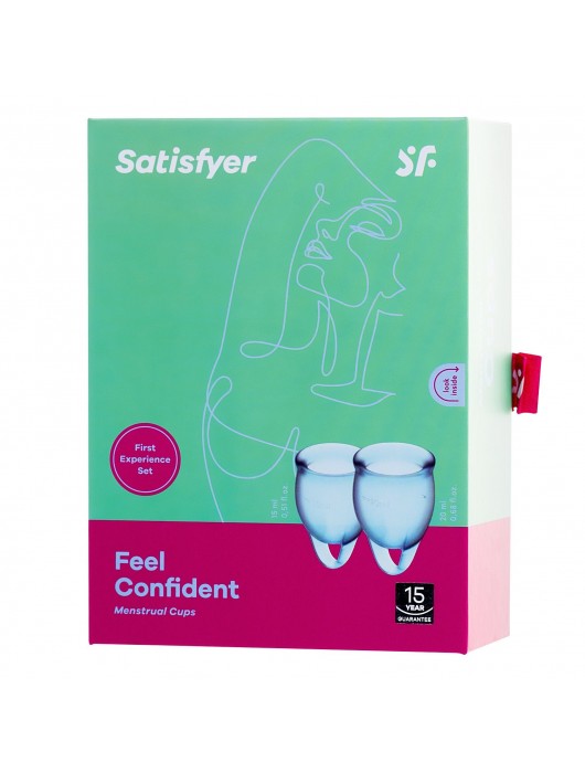 Набор голубых менструальных чаш Feel confident Menstrual Cup - Satisfyer - купить с доставкой в Реутове
