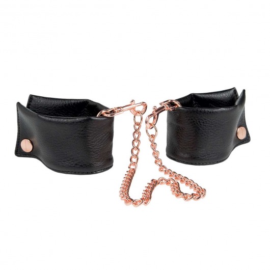 Черные мягкие наручники Entice French Cuffs с цепью - California Exotic Novelties - купить с доставкой в Реутове
