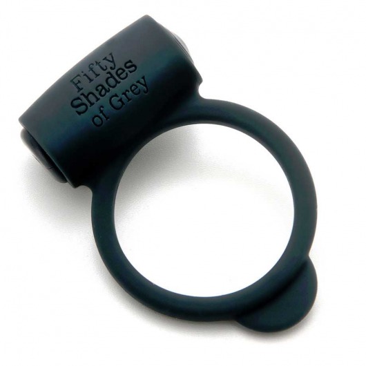 Темно-серое эрекционное кольцо Vibrating Love Ring с вибрацией - Fifty Shades of Grey - в Реутове купить с доставкой