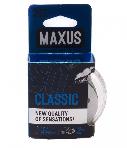 Классические презервативы в пластиковом кейсе MAXUS Classic - 3 шт. - Maxus - купить с доставкой в Реутове