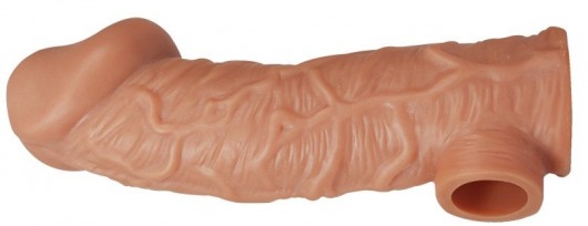 Телесная насадка на фаллос с отверстием для мошонки EXTREME SLEEVE - 17,6 см. - KOKOS - в Реутове купить с доставкой