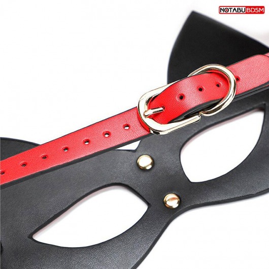 Красно-черная игровая маска с ушками - Notabu - купить с доставкой в Реутове