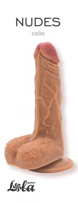 Кофейный фаллоимитатор на присоске Calm - 17,5 см. - Lola Games