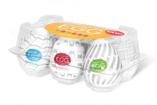 Набор из 6 мастурбаторов Tenga EGG Easy Beat с различным рельефом - Tenga - в Реутове купить с доставкой