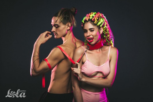 Красный ошейник Circus с поводком - Lola Games - купить с доставкой в Реутове