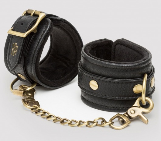 Черные наручники Bound to You Faux Leather Wrist Cuffs - Fifty Shades of Grey - купить с доставкой в Реутове