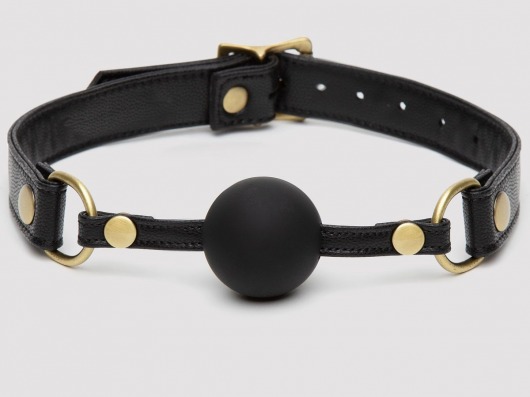Черный кляп-шар Bound to You Faux Leather Ball Gag - Fifty Shades of Grey - купить с доставкой в Реутове