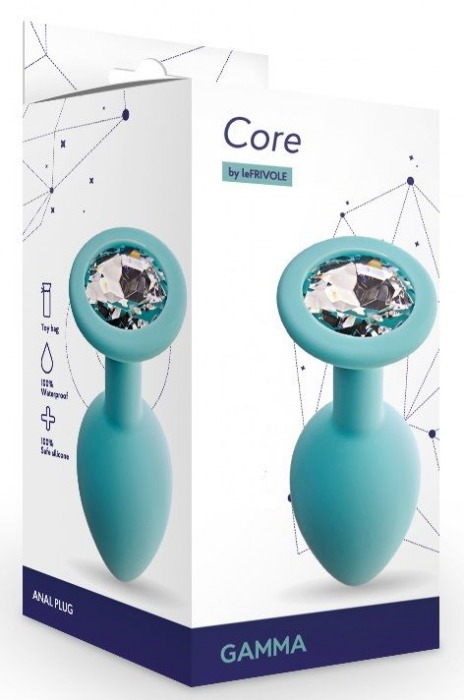 Аквамариновая анальная пробка с прозрачным кристаллом Gamma S - 7,2 см. - Le Frivole - купить с доставкой в Реутове