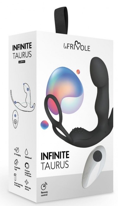Черный вибромассажер простаты Taurus с эрекционным кольцом - Le Frivole - в Реутове купить с доставкой